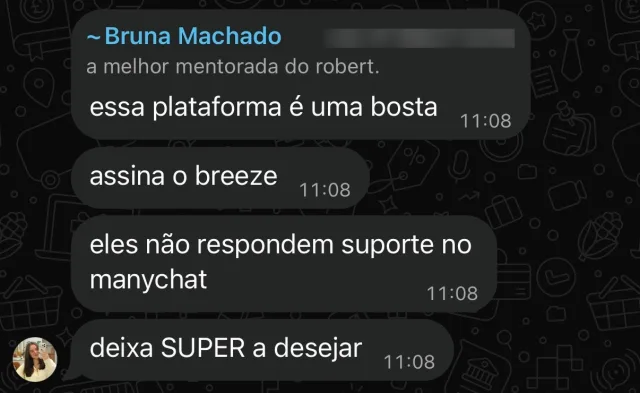 Depoimento de usuário do Breeze